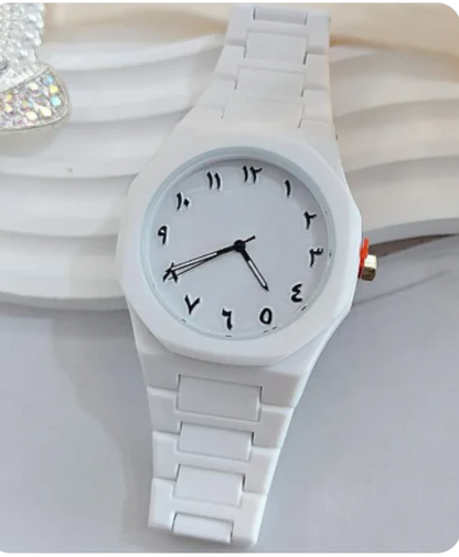 STYLISH WHITE ARABIC AURA WATCH